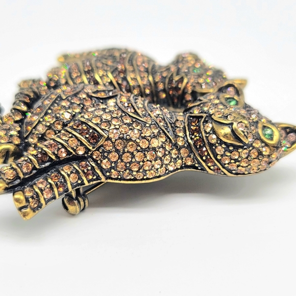 Heidi Daus Champagne Diamond Swarovski Crystal Kitten with Mama Cat RARE VINTAGE - Picture 7 of 12